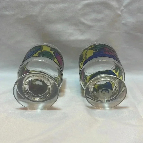 Vintage Libbey Fruit Stained Glass Juice Tumbler Set of 2 - Picture 2 of 4